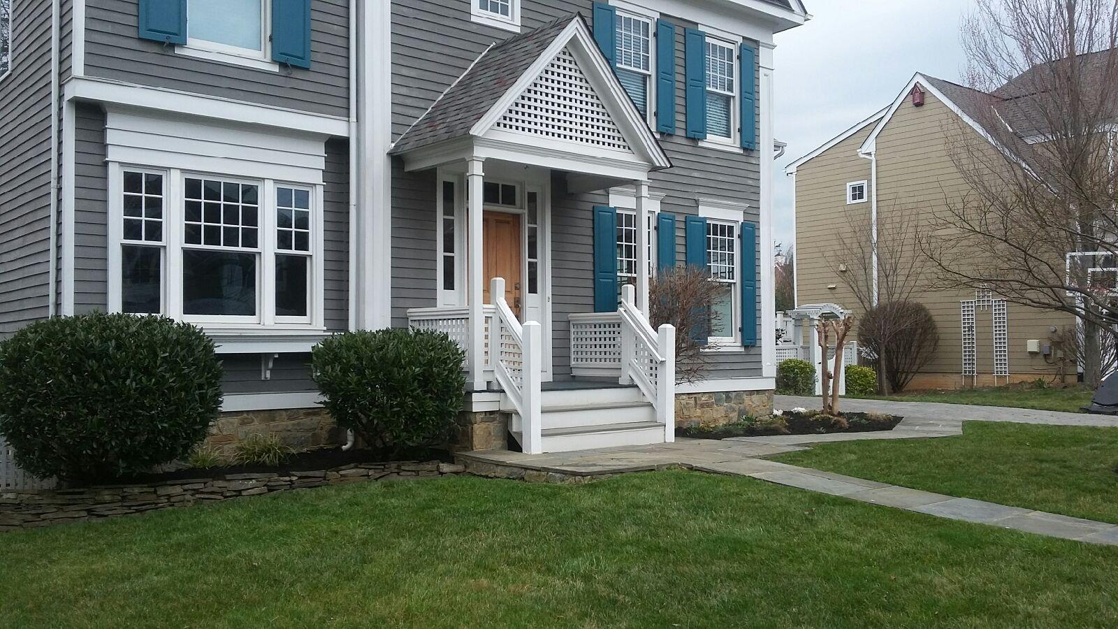 Walkway and front entrance landscaping in Silver Spring