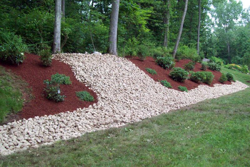 Stone and river-rock feature in Wheaton